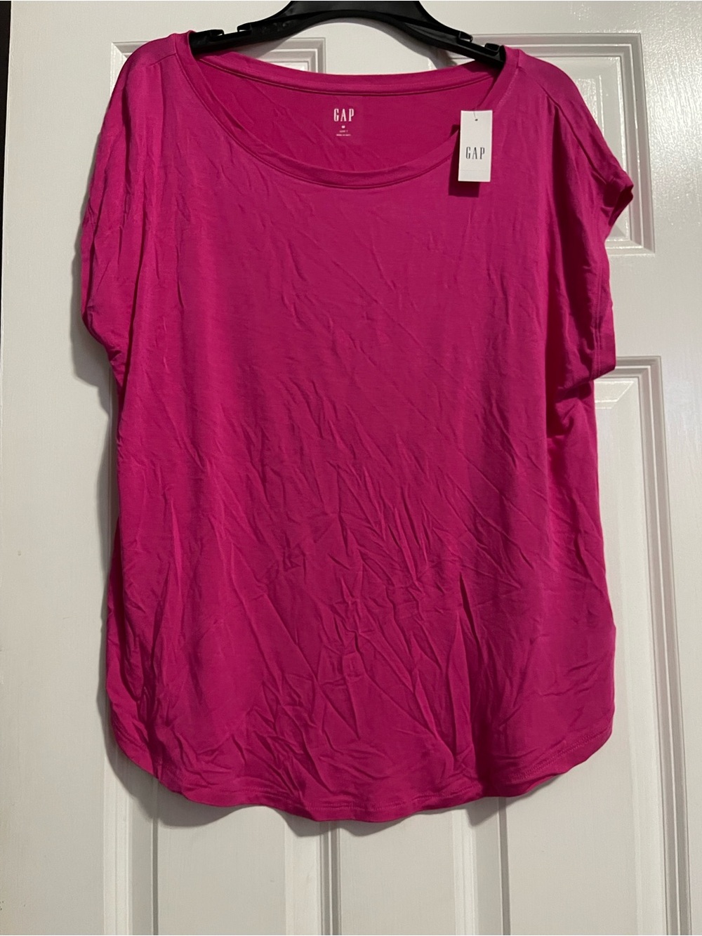 GAP Bright Fuchsia Short Sleeve Scoop Neck Tee